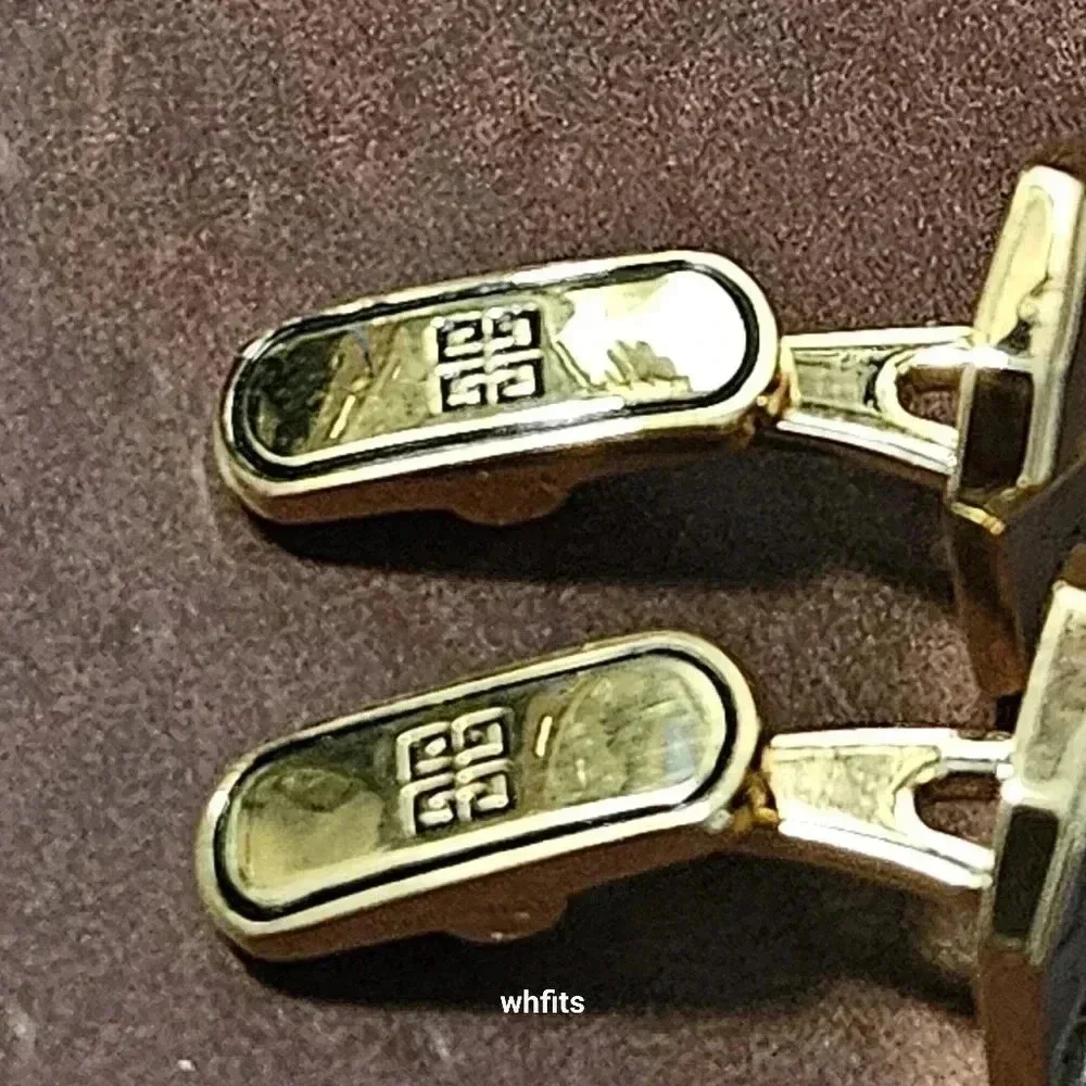 Givenchy Gold and Black Tone Cufflinks in Original box - Picture 5 of 6